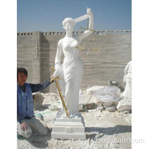 Large Size White Marble Religious Goddess of Justice  Statue